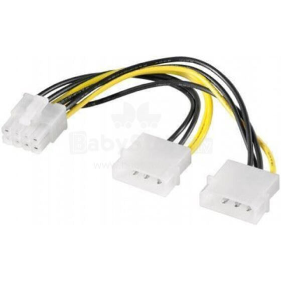 Goobay 93241 Power cable/adapter for PC graphics cards; PCI-E to PCI Express 8-pin, 0.15 m