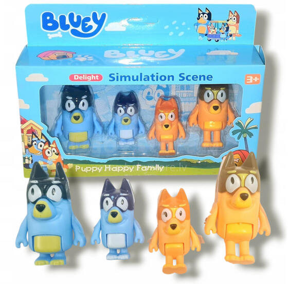 ZESTAW FIGUREK BLUEY 4 SZTUKI