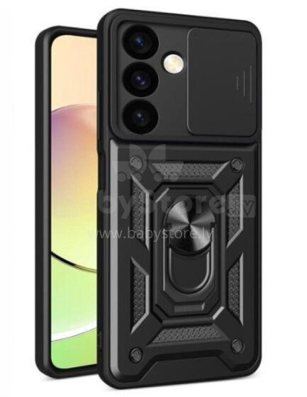 iLike Samsung Galaxy S24 with camera cover Hybrid Armor Camshield CASE Black