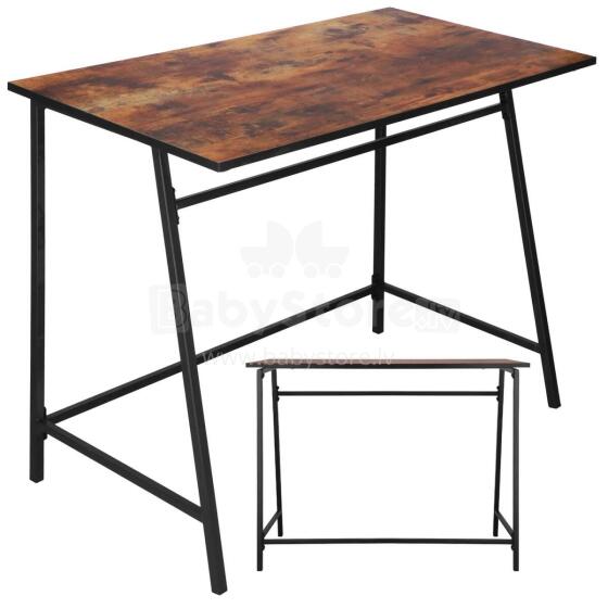 Desk, computer gaming table Springos HF0027, 100x50x76 cm, loft style, black/brown