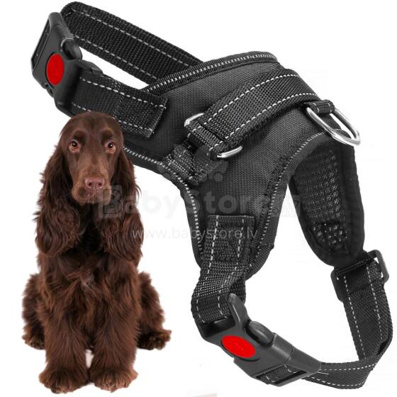 Adjustable dog harness Springos PA0305, size L, 36-55 kg, pressure-free, black