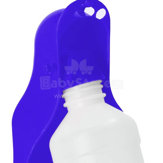 Dog and cat water bottle Springos PA0295, with drinking tray, 250 ml, dark blue