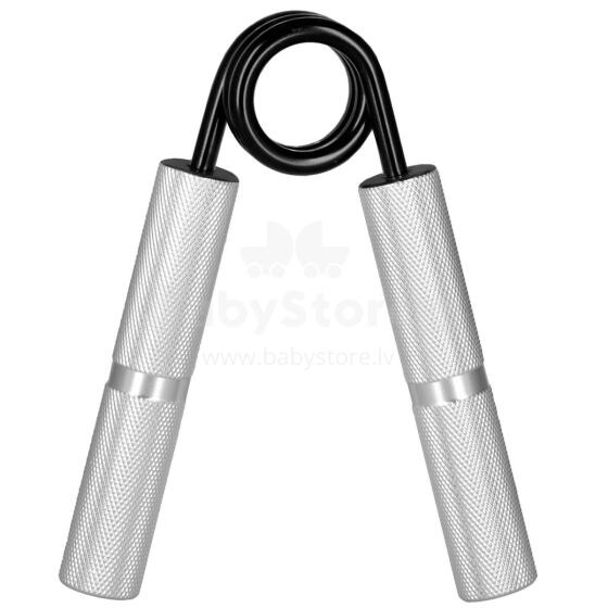 Steel hand gripper, hand expander 68 kg for hand exercises, Springos FA0150, silver-black