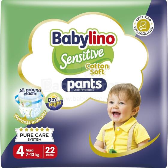 Babylino Sensitive Cotton Soft Nappies Art.226554 Ekoloģiskās autiņbiksītes  4 izmērs, 7-13 kg