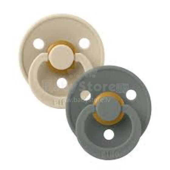 Bibs Liberty Colour Round – Vanilla/Pine Art.226678 Pacifier, 100% natural  6-18  (2pcs)