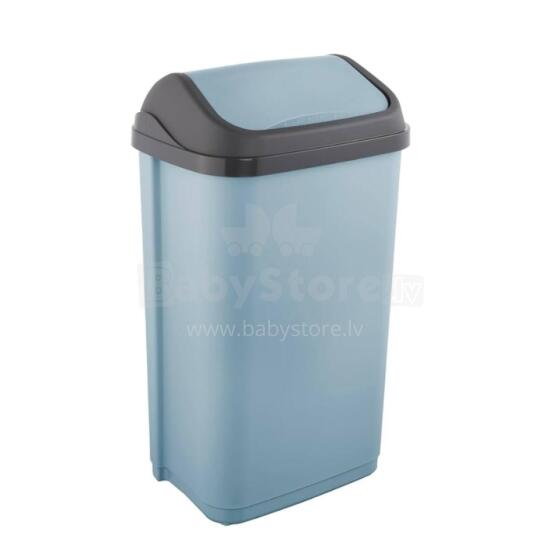 Waste bin with rotating lid 50L Swantje 38.5x29x66cm blue