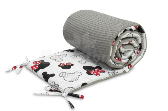 COT BUMPER WAFFLE MICE GRAY