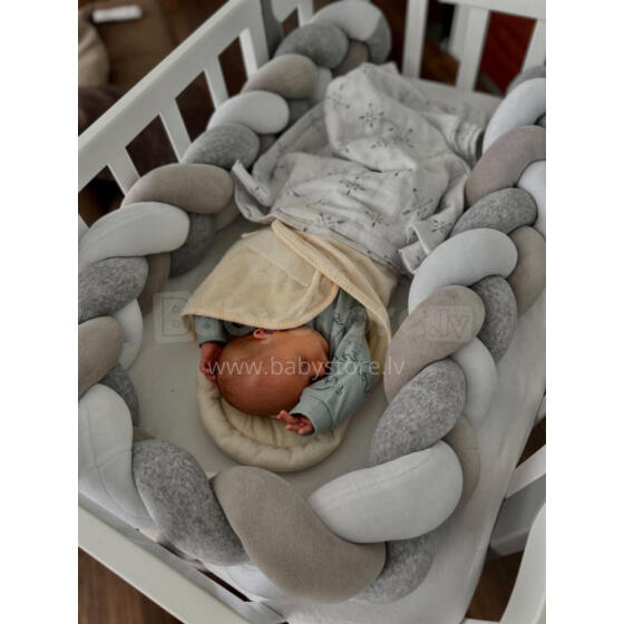 Bebe Basic Bumper Art.227047 Velour Grey/White   Bed bumper