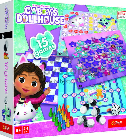 TREFL GABBY´S DOLLHOUSE 15 in 1 Galda spēle