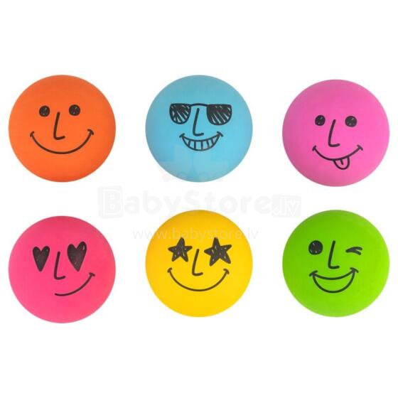 Chill & Smile - Rubber bouncing ball, Ø 6cm, 6 assorted