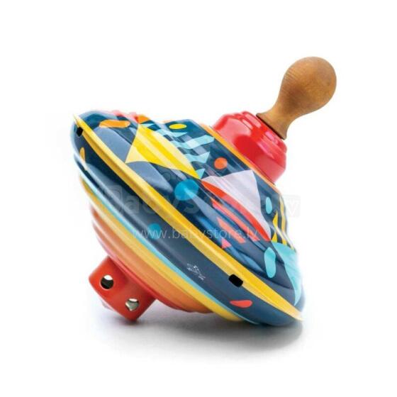 Svoora - Spinning Tin Top with sound and wooden handle - Confetti
