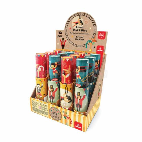 Svoora - Large Tin Telescopic Kaleidoscopes - Circus (Full display, 6 pcs each design)