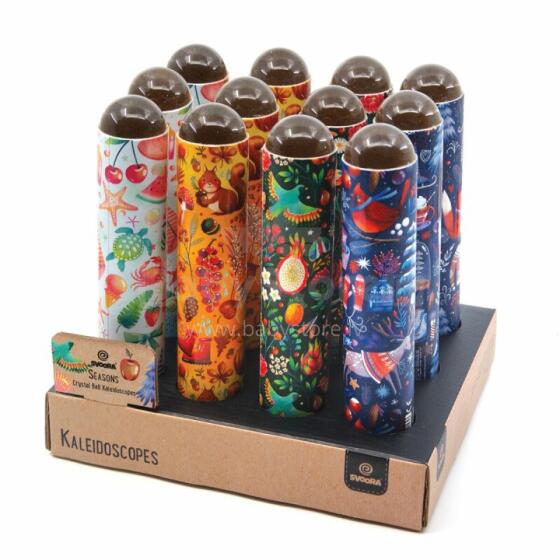 Svoora - Large Crystal Ball Kaleidoscopes - Seasons (Full display, 12 pcs (3 pcs of each design))