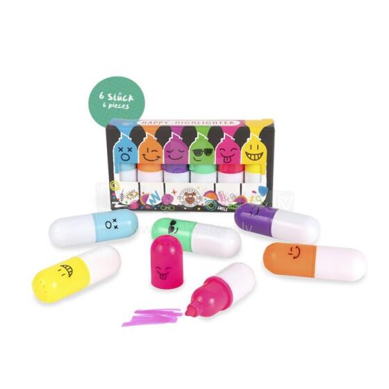 For School - Happy highlighters - 6 pcs
