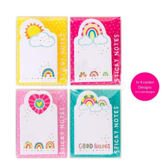 Good Feelings - - Mini Sticky Notes 80 sheets, 4 assorted