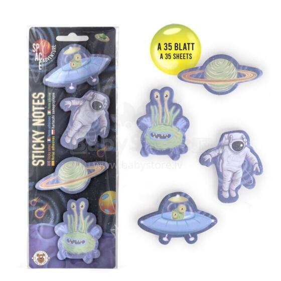 Space Adventure - Sticky Notes 4x35 sheets, 2 assorted