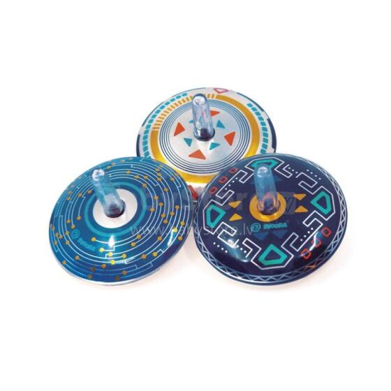 Svoora - Mini Retro Spinning Tin Top - HiTech (1 pc., 3 designs)