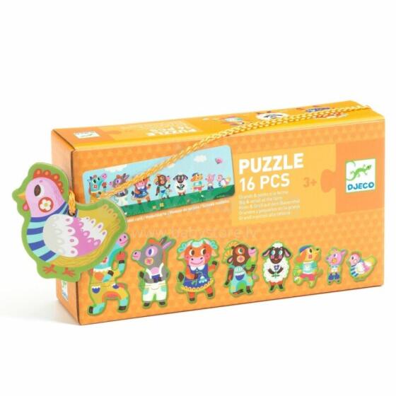 Puzzle Duo - Big and small on the farm (16 pcs)