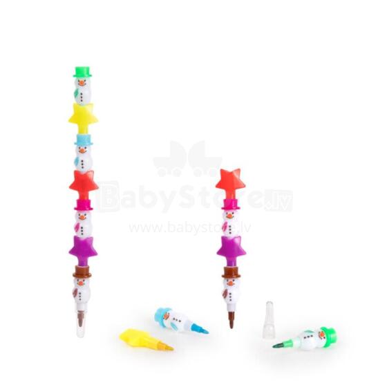 Magic Moments - Draw & insert coloured pencils - Snowman & star (7 pieces)