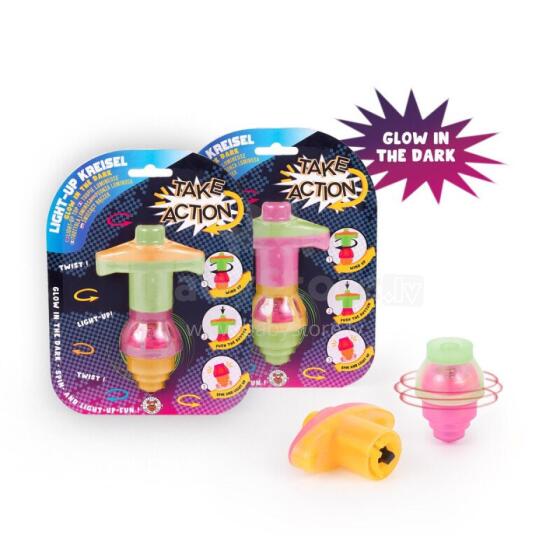 Take Action - Spinning top with light - Glow in the dark (1 pc., 3 designs)