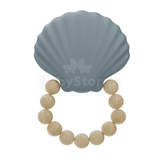Silicone - Teether - Shell -  Blue