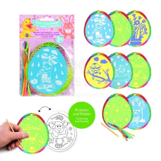 Tommy&Frida - Scribble Pendant for Scratching and Colouring (8 pcs.)