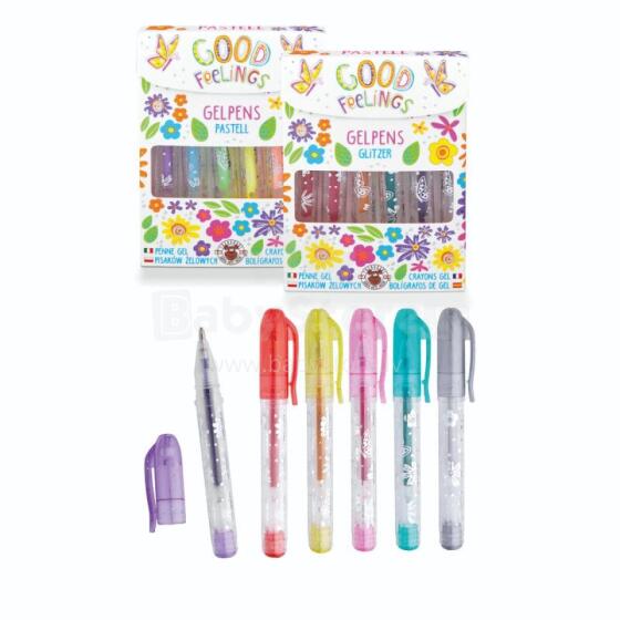 Good Feelings HF - Mini gel pens in a case of 6, 2 assorted