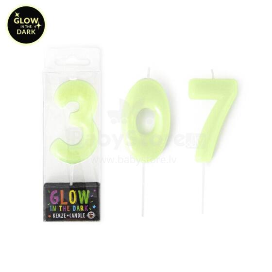 Birthday Fun - number candles GITD 0-9, assorted