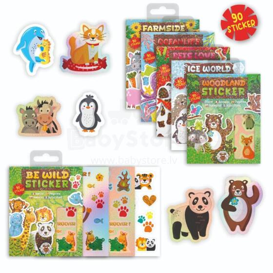 Animal sticker book 90 pieces, 6 assorted