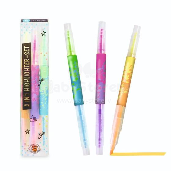 For School Neon -  Highlighter set 2 in 1, set of 3