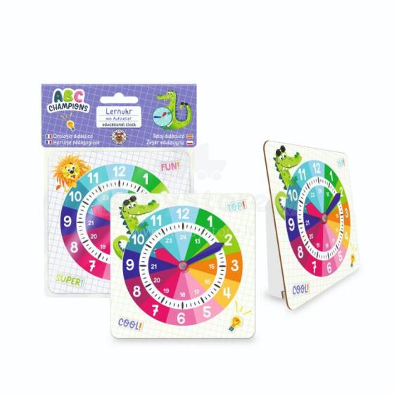 ABC Champion HS -  Educational clock with stand, 2 assorted