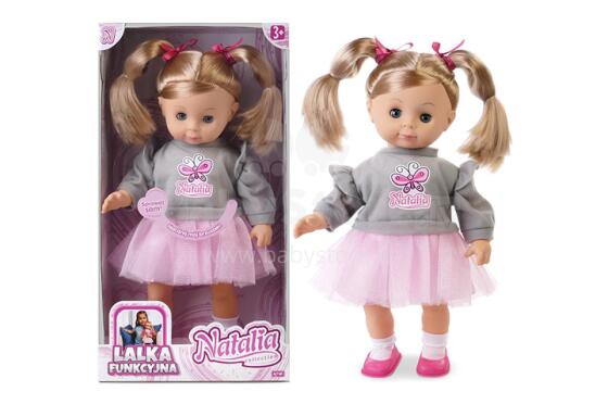 ARTICLE 168086 NATALIA doll speaking Polish 39 cm in a gray sweater
