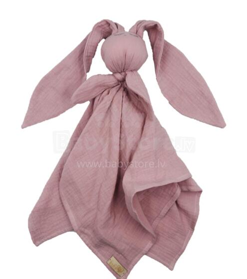 BABY 01082 Hug Me Bunny muslin diaper dirty pink