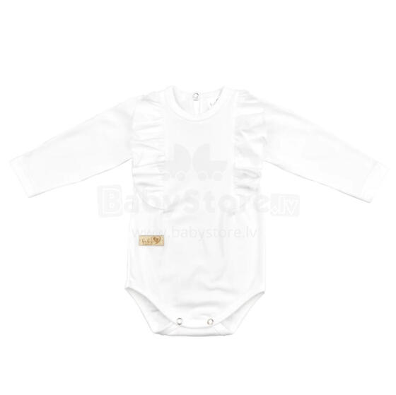 BABY 01377 Baby bodysuit long sleeve Ruffle Ecru 56/62