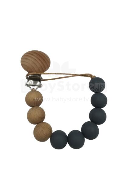 BABY 01431 Eco Wooden Pacifier Holder EARTH PETROL