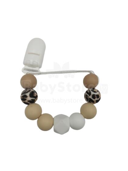 BABY 01439 Pacifier holder Crystal SAND/WHITE