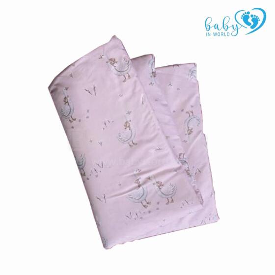 BABY 01626 Sega un spilvens 65x75 25x30 Rozā zosis