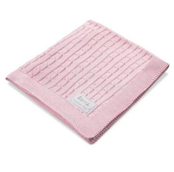 EWA 728999 Bamboo blanket light pink braid