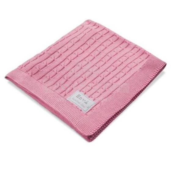 EWA 916525 Bamboo blanket pink braid
