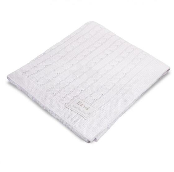 EWA 917225 Bamboo blanket white braid