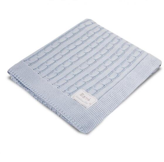 EWA 927927 Bamboo blanket light blue braid + box