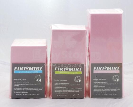 FIKI MIKI Jersey Sheet 120x60 Pink