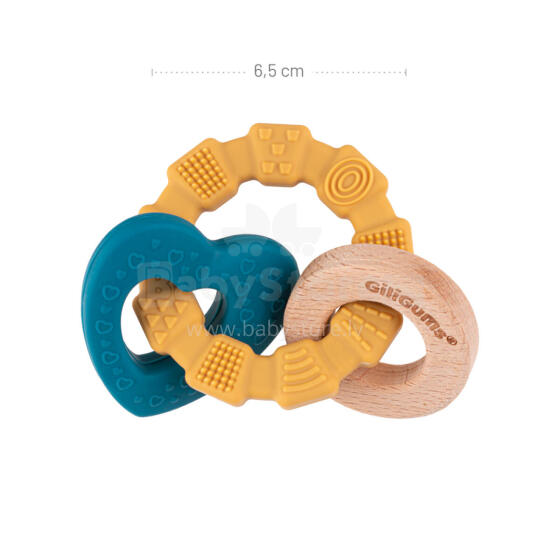GILIGUMS GG 19013 Teether ring heart silicone wood