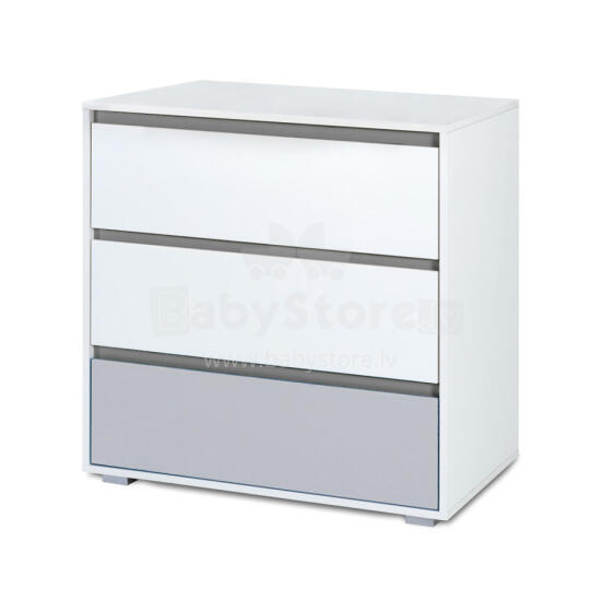 Klups Dalia Art.233071 White/Grey chest of drawers with changing surface