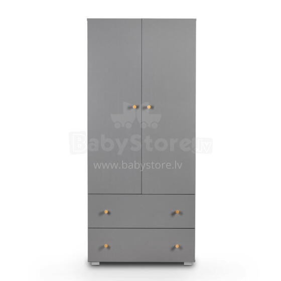 Klups Pauline Art.233125 Graphite  two-door wardrobe, graphite-pine