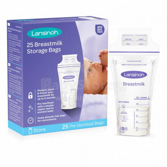 Lansinoh Breastmilk Storage Bag Art.44204 Food storage bags 25 pcs,180ml