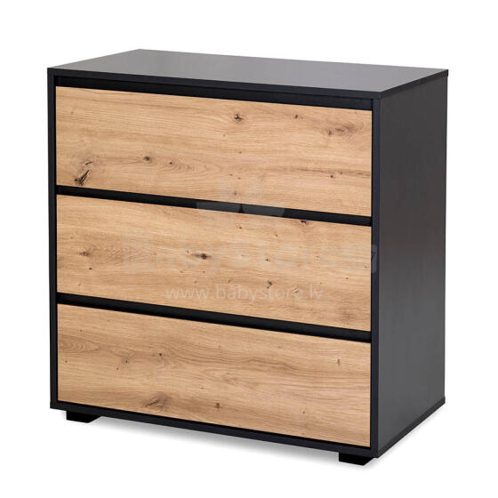 Klups Dalia Art.233197 Anthracite/Oak chest of drawers with changing surface