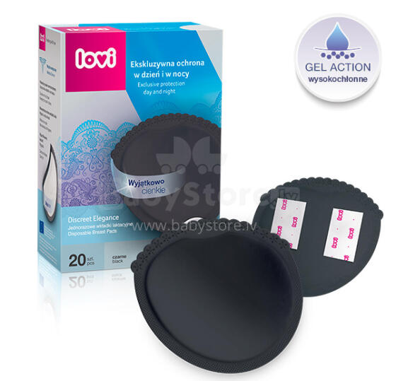 LOVI 19/611 Discreet Elegance nursing pads 20 pcs black
