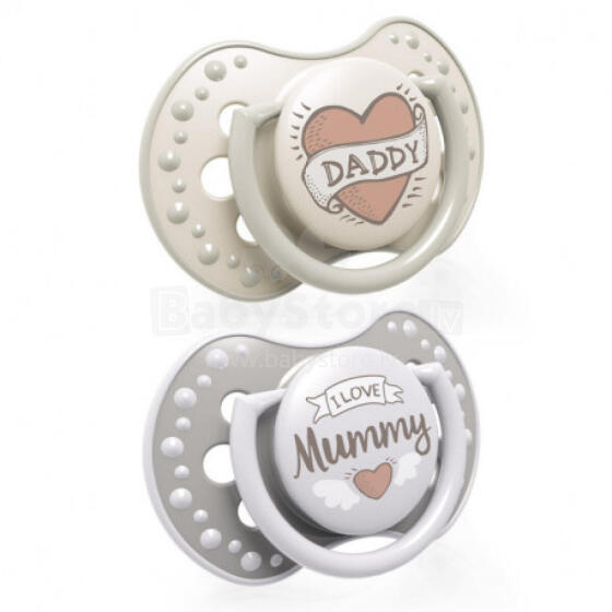 LOVI 22/868 Dynamic silicone pacifier 6-18 m 2 pcs I Love