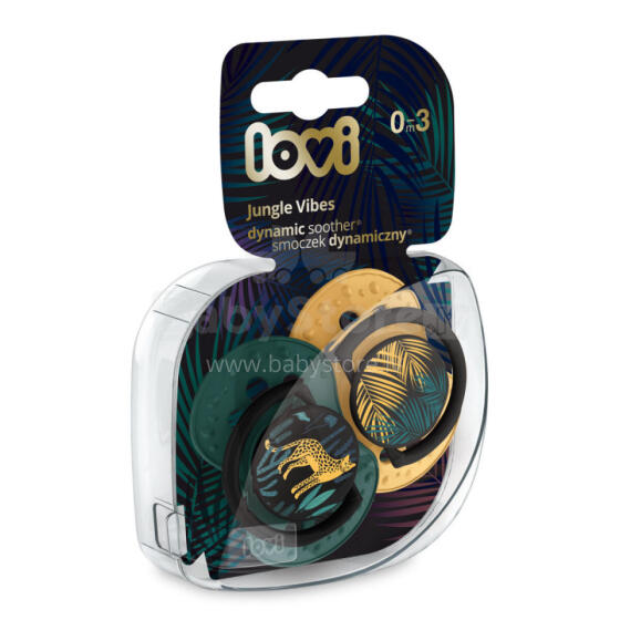 LOVI 22/901 Dynamic silicone pacifier 0-3m 2pcs Jungle Vibes Boy